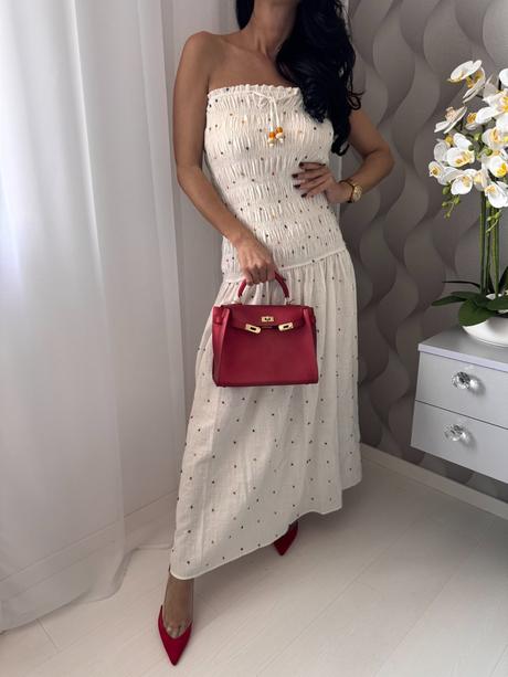 Zara - letné šaty s farebnými pompom, zara,s