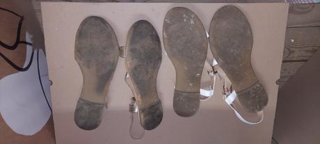 Sandálky 2 ks /biela+zlatá/, 39