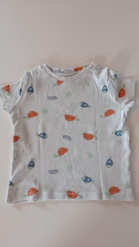 Letné tričko, rebrovane, korytnačky, rybky, sinsay,86