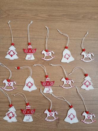 Drevené vianočné ozdoby -top stav, 