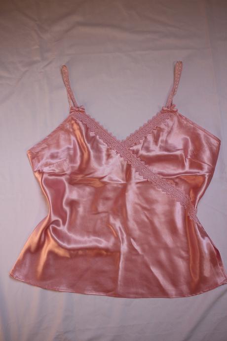 Vintage saténové tielko nut d'étoiles coquette, 42