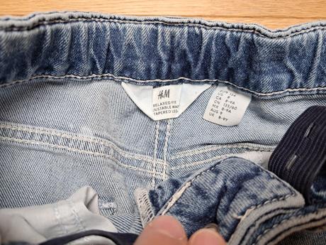 Relaxe fit potrhané rifle h&m veľkosť 8-9 rokov, h&m,134