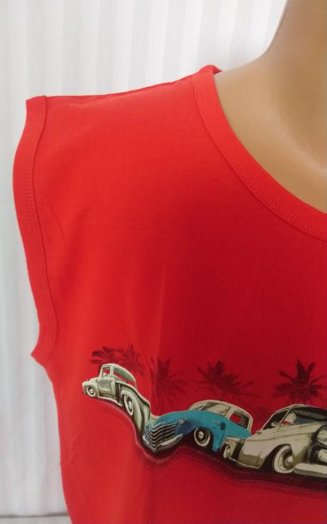 Pánske červené tričko autá, gomeb, xl, xl