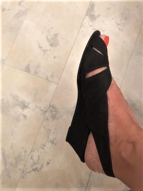 Plátenné sandálky na klíne, 38