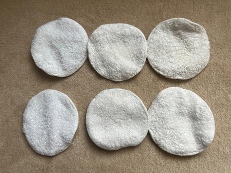 3 páry prsných vložiek z bio bavlny, 