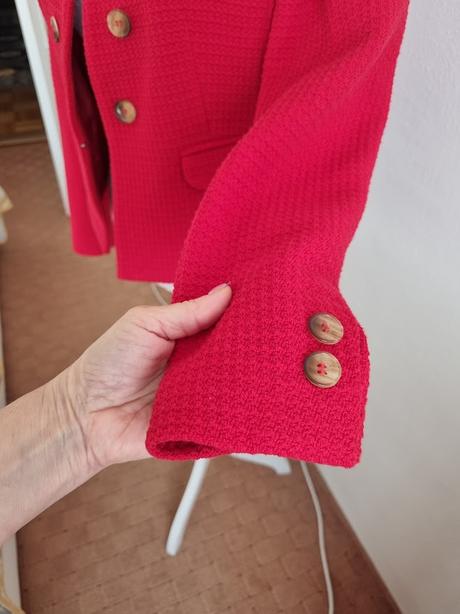 Červené buklé sako orsay 40, orsay,40