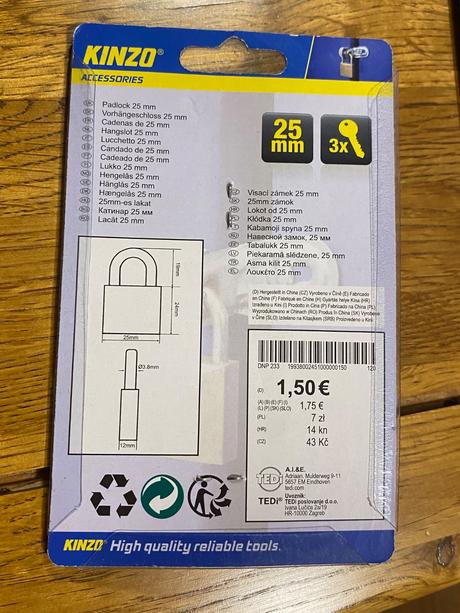 2x kinzo visiaci zámok, 