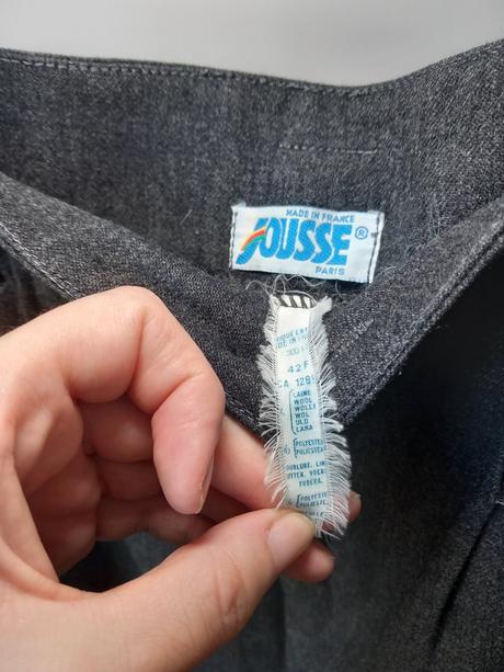 Sivé vlnené nohavice 38/40 m/l, l