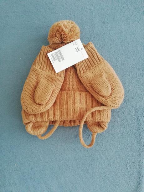 Detská čiapka a rukavice, h&m,80