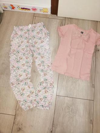 Letné nohavice frozen + tričko zdarma, h&m,128