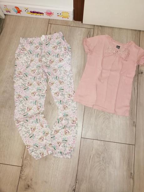 Letné nohavice frozen + tričko zdarma, h&m,128