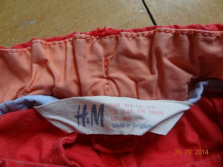 Tenke cervene nohavice h&m, h&m,104