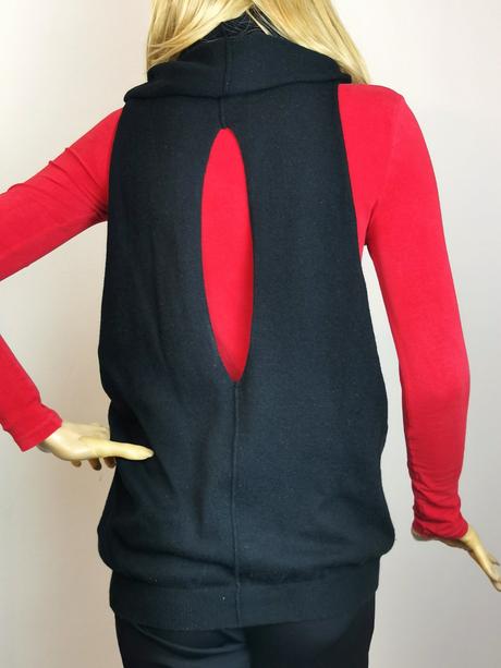 Nennete - dizajnová merino vestička na dva krát, s