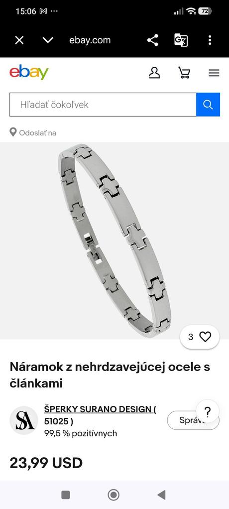 Náramok -sisteel,