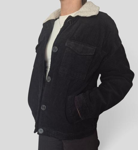 Čierna menčestrová bunda, denim co,xs