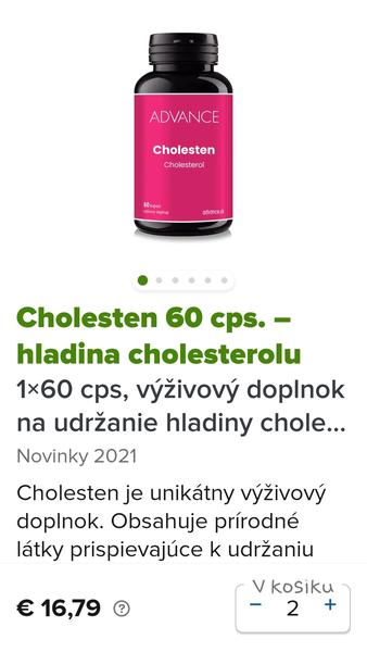 Skúsenosti a účinnosť Advance Cholesten na cholesterol
