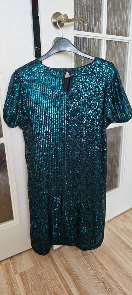 Flitrované tmavozelené šaty, f&f,164