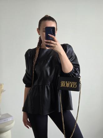 Zara koženkový top m, zara,m