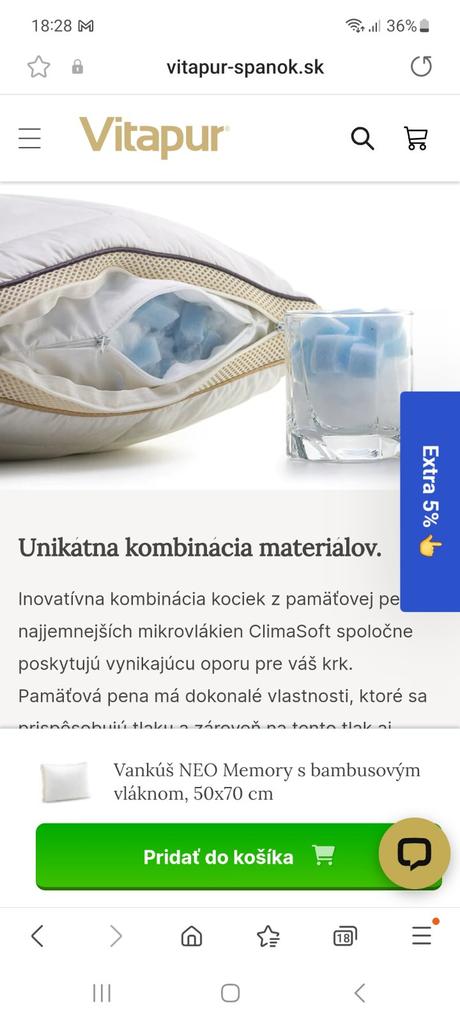 Vankúš vitapur neo 40x80cm, 