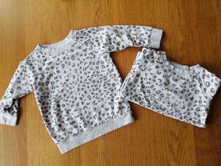 2 ks mikinky sivé s leo vzorom č. 86/92, 92