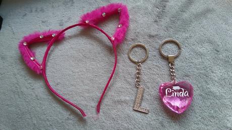 Prívesok kľúčenka písmeno l srdce čelenka linda, h&m