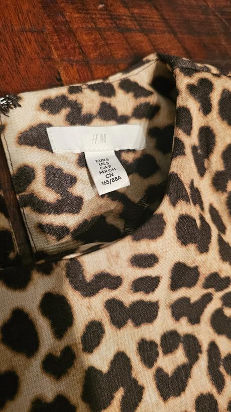 Tigrie široké šaty s dlhým rukávom zvieraci vzor, h&m,s