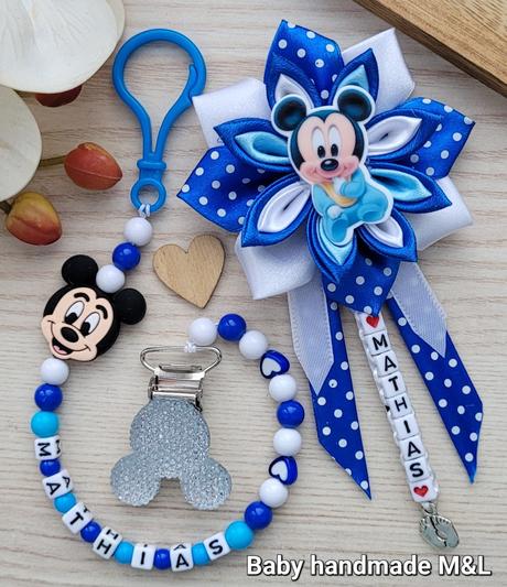 Šnúrka na cumlik a mašla na kočík disney,