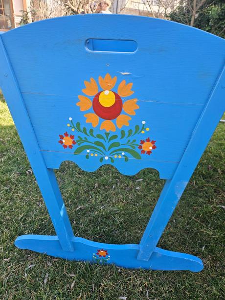 Drevená maľovaná kolíska, šírka (cm): 50,dĺžka (cm): 90