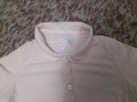 Bledoružové-bežové trčko s krátkymi rukávmi, h&m,s