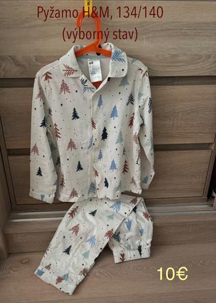 Pyžamo vianočné h&m 134/140, h&m,134