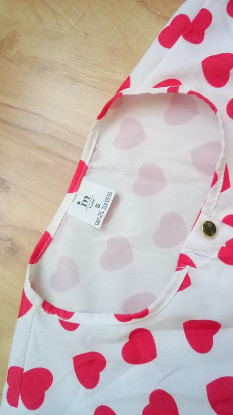 Srdiečková predĺžená blúzka, s