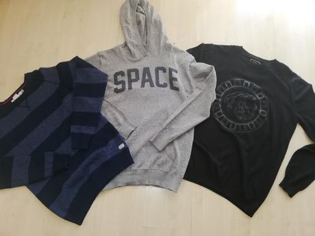 Čierny sveter s levom koton (m), m