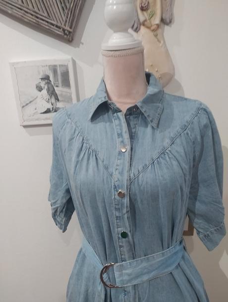 Maxi riflové šaty, l / m