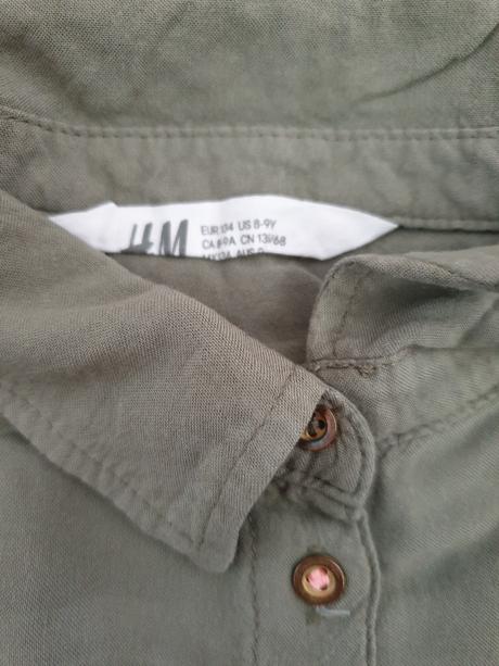 Khaki košeľa na uväzovanie vpredu - h&m, h&m,134