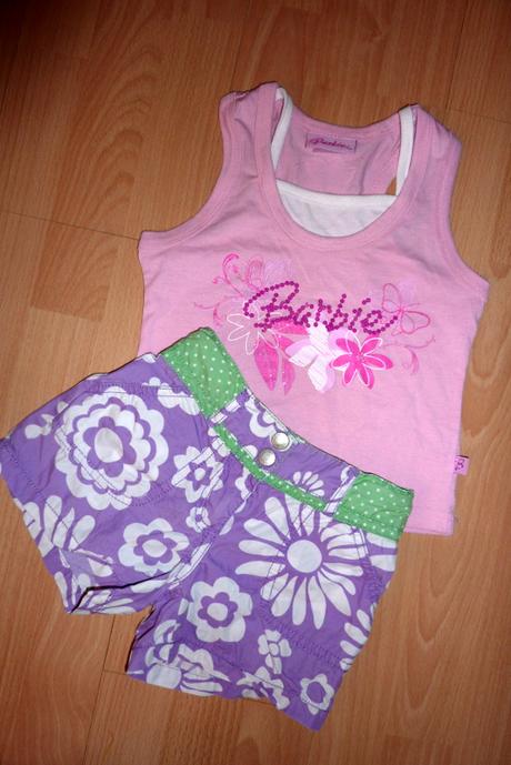 Barbie tričko+miniboden kraťasy,4-8 rokov/116-128, barbie,122