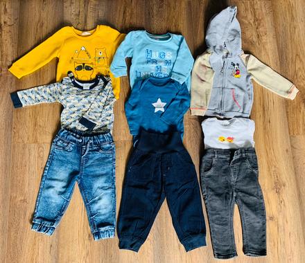 Mix nohavice, mikiny, body 74/80, 68–80