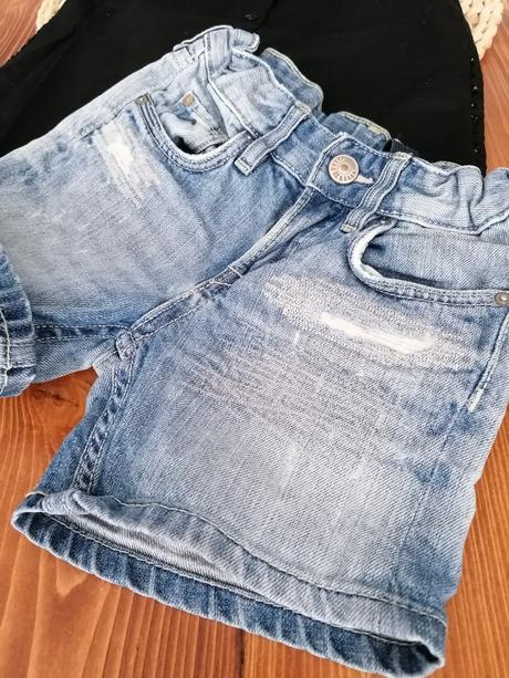 Riflové kraťasy 92 modre, denim,92