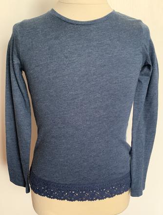 F&f dievčenské tmavomodré tričko s krajkou, f&f,122