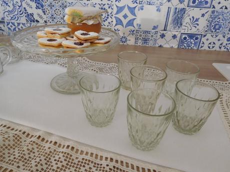 Sklenené na stolovanie, retro, 