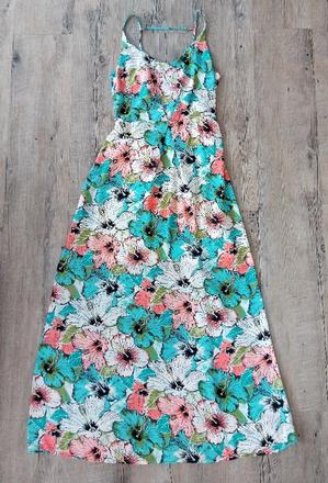 Dlhé kvetinové šaty na ramienka, h&m,s