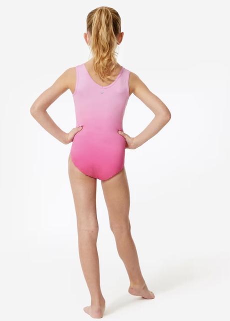 Dievčenský gymnastický trikot bez rukávov ružový, domyos,140