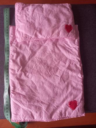 Perinka a vankúš pre bábiku ružová, 