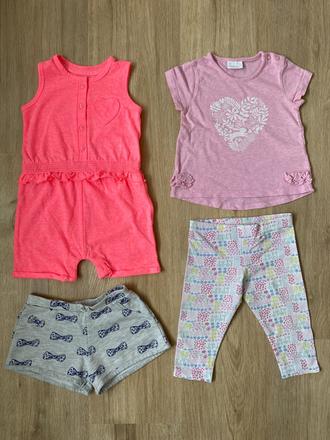 Letný set opaľovačky, tričko, legínky 6-9 mesiac, f&f,74