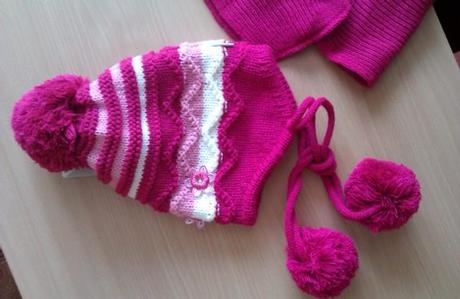 Teplá čiapka + šál, asi na 4-6r, 110