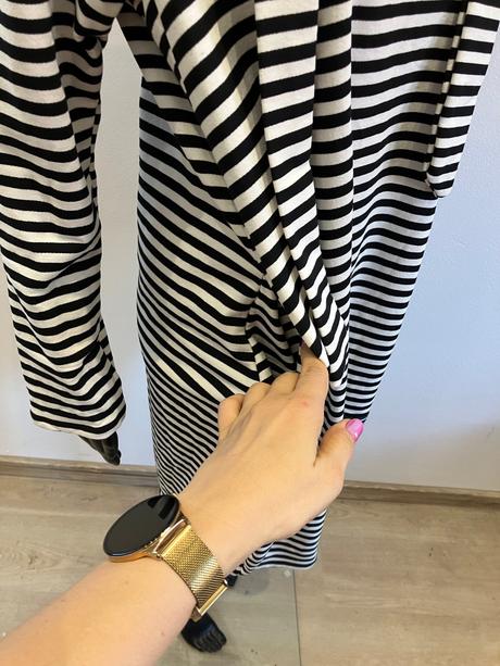 Dámske pásikavé šaty s kapucňou zimné (uni), l / m / xl / xxl