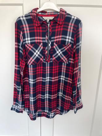 Károvaná košeľa so zipsom, f&f,s