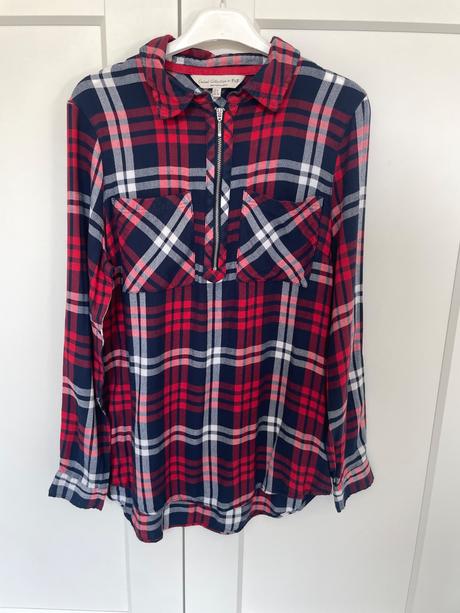 Károvaná košeľa so zipsom, f&f,s