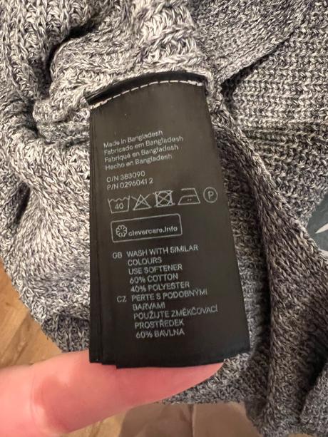 Sivý predĺžený pulover s rozparkom, h&m,xs