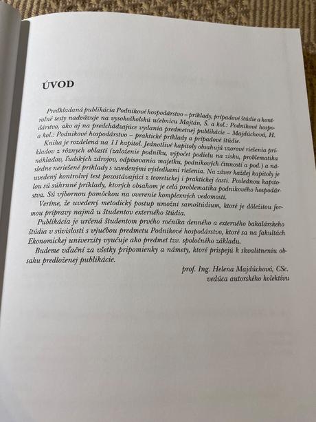 Podnikové hospodárstvo helena majdúchová,