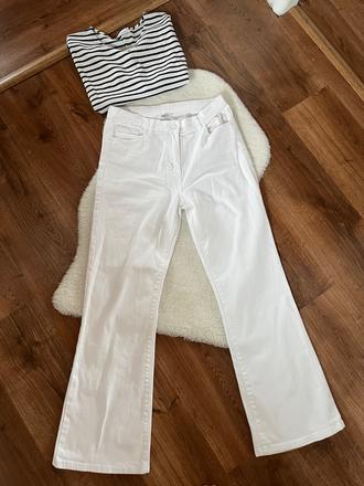Biele rozšírené džínsy, m&co,l